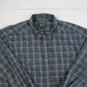 Woolrich Men's Button Front Plaid Shirt Size L